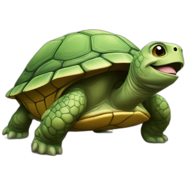 Chat sur une tortue emoji