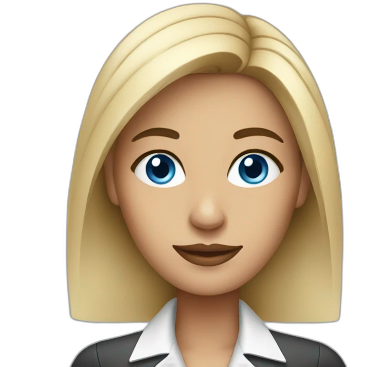 business woman blue eyes emoji