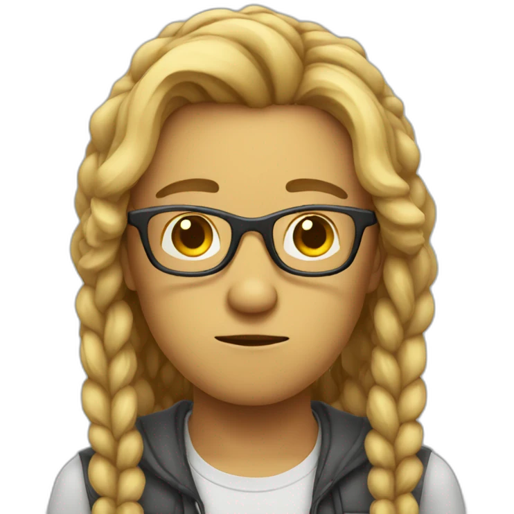 confused UX designer with glasses and tied hair emoji