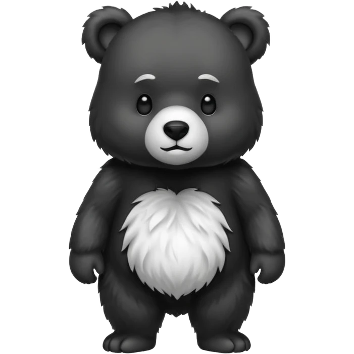 нарисуй черно-белый  медведь  emoji