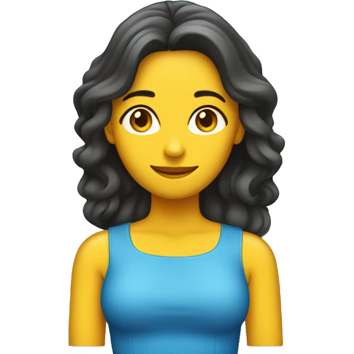 Mujer de piel amarilla y cabello azul emoji