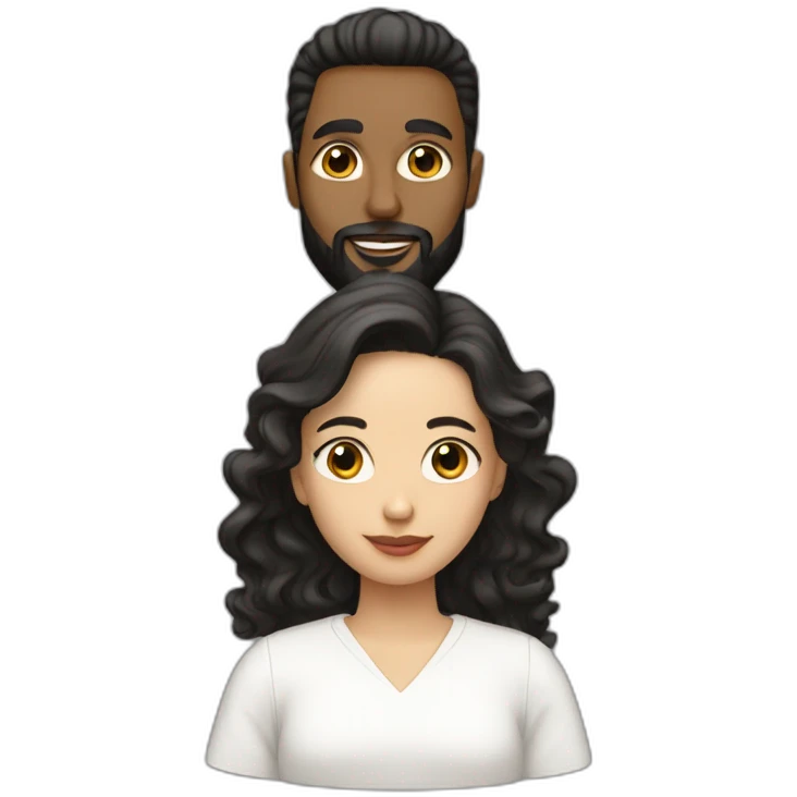 White-man-with-a-smooth-black-hair-cut-fade-and-a-black-beard-kissing-a-white-woman-with-long-brown-waved-hair emoji
