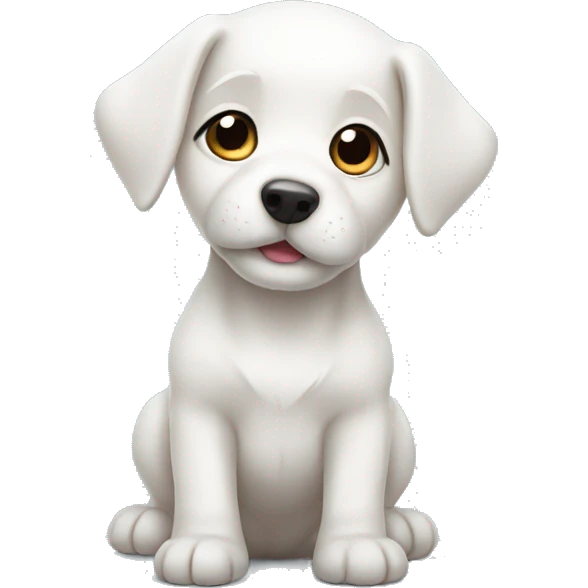 Cute white puppy  emoji