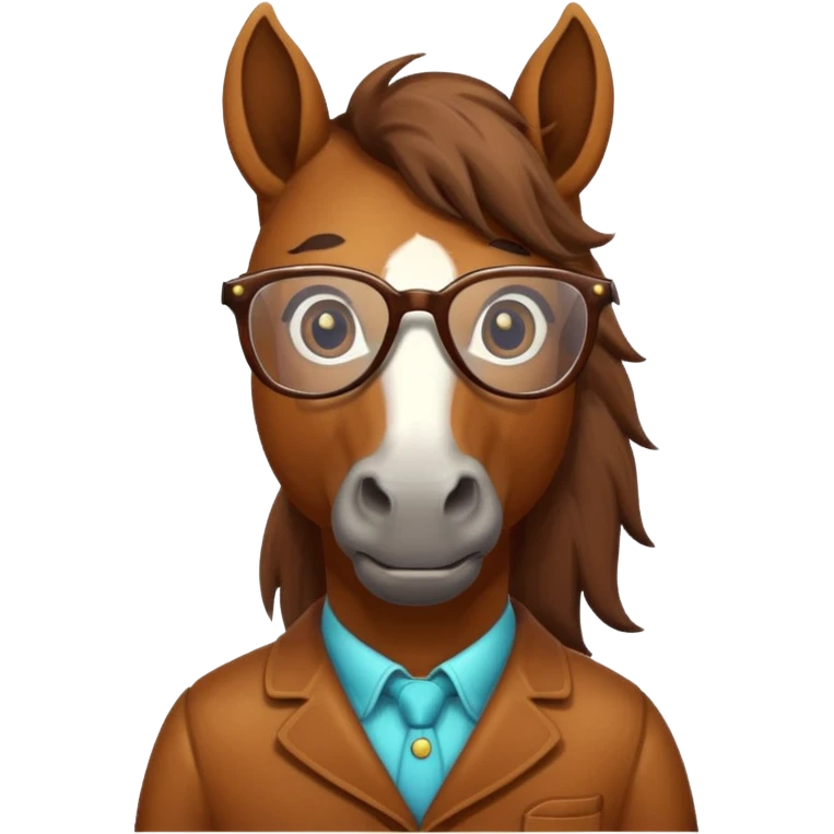 retro horse with glasses emoji