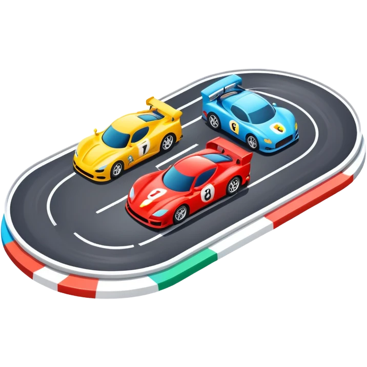 race track with racing cars emoji