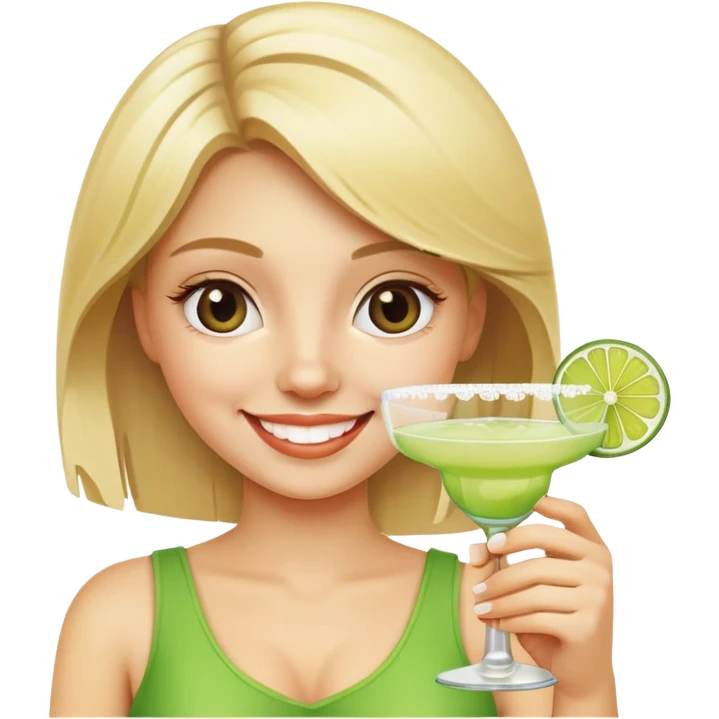 blond girl with margarita  emoji