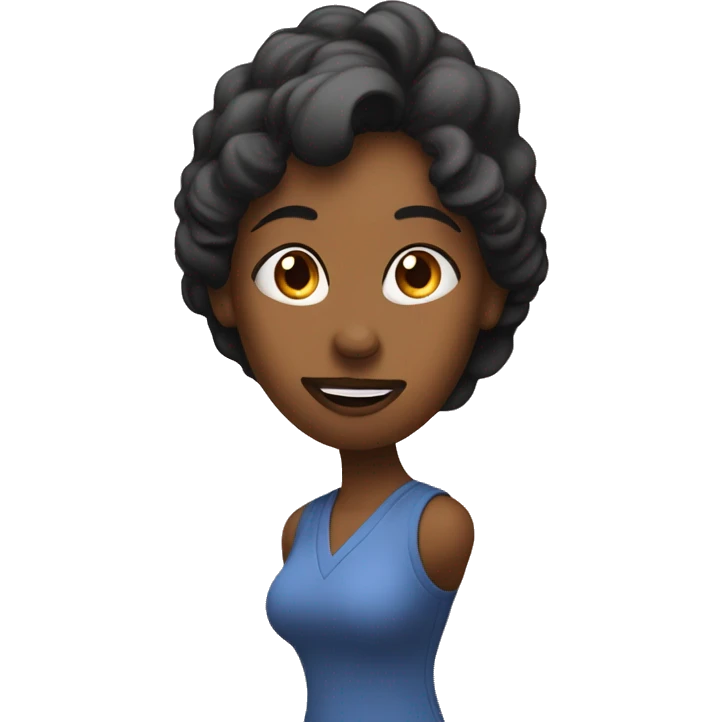 A woman tilting her head with a question mark above her emoji