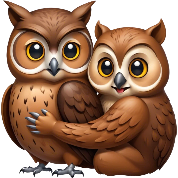 owl hugs beaver emoji