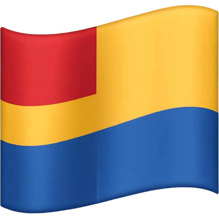 flag with three vertical bands: blue, red, and yellow, no text, slightly waving shape emoji