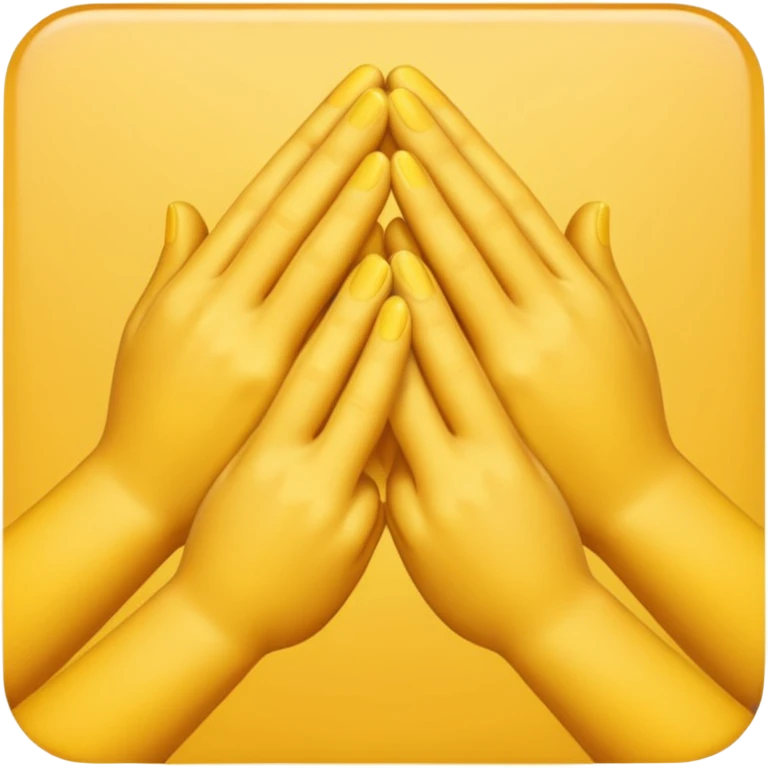 3 yellow hands in a pile about to do make a promise emoji