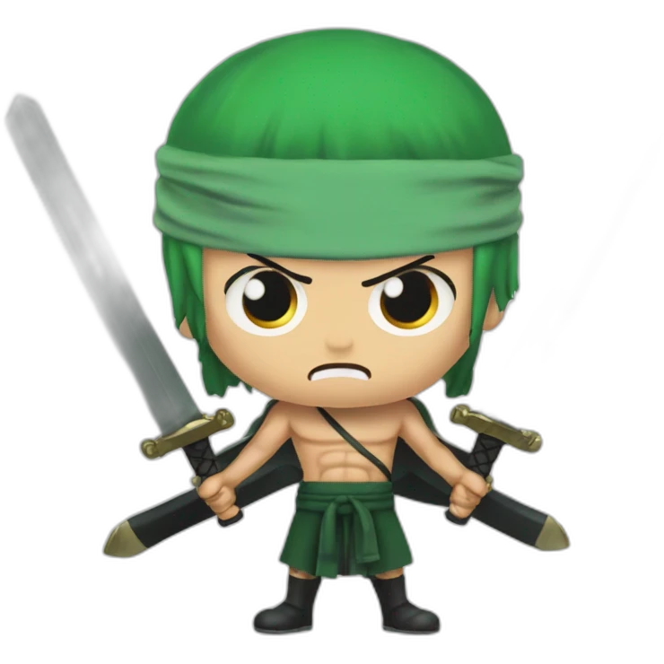 Roronoa Zoro angry with 3 swords emoji