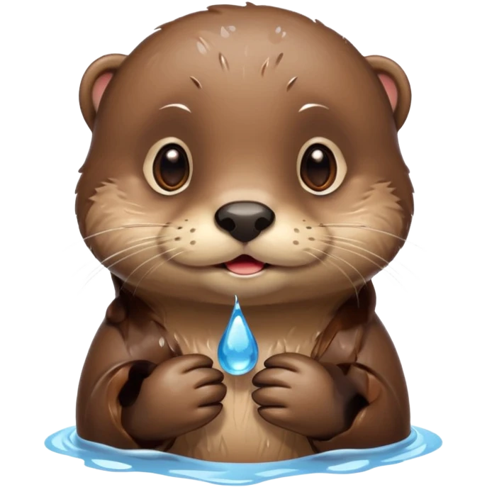 otter with a drop of sweat, cute expression emoji