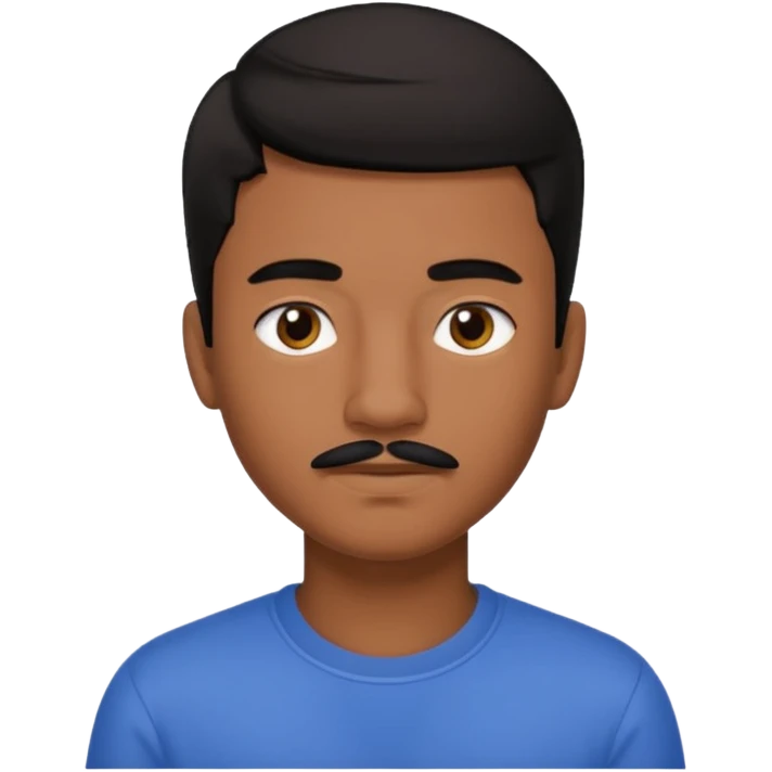 Guy with brown skin who is a teenager with a small mustache with black hair not long but not too short emoji
