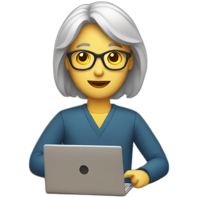 teacher with computer in arms emoji