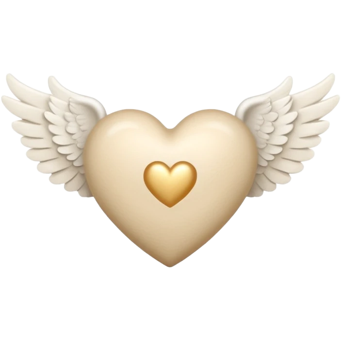 beige heart with white angel wings emoji