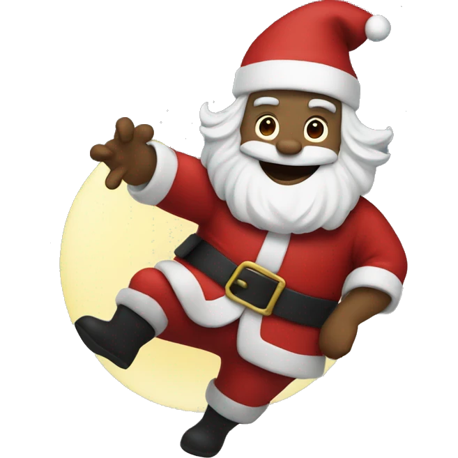 santa stealing moon emoji
