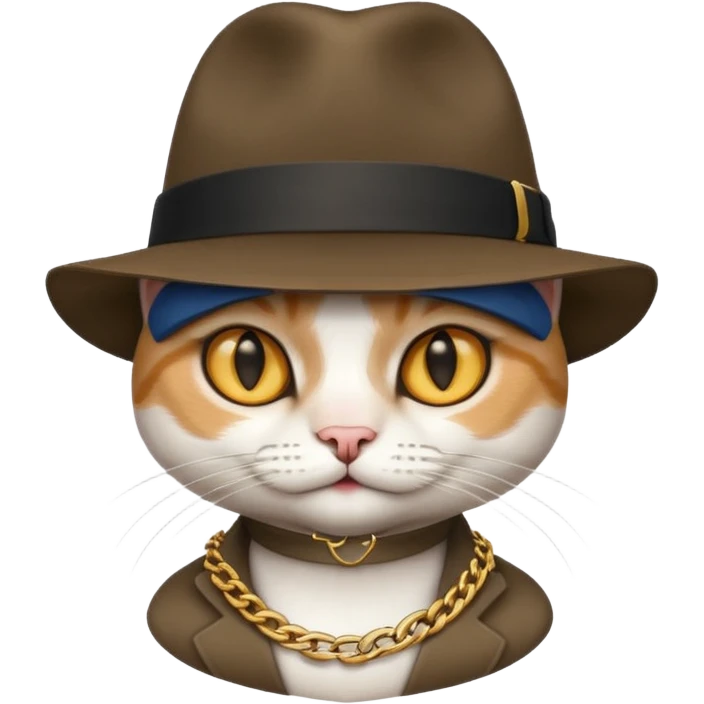White gangster cat emoji
