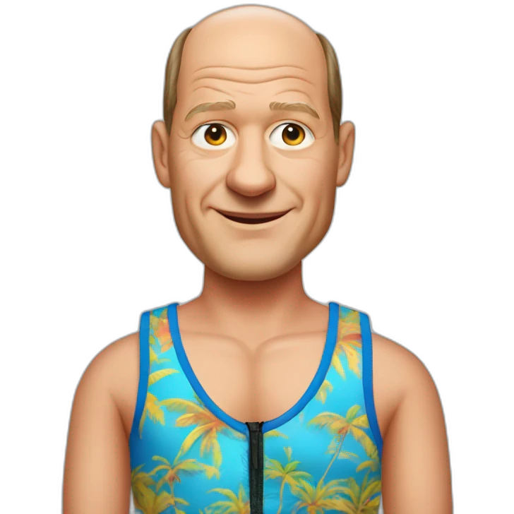 olaf scholz in bathing suit emoji