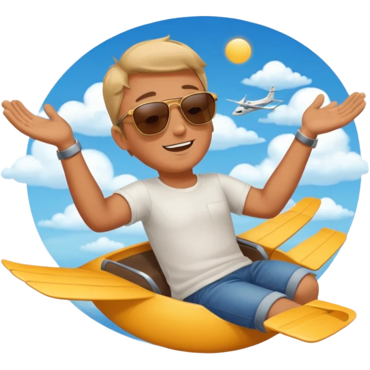 Guy relaxing flying seeing sky emoji