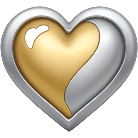 Gold and silver heart emoji