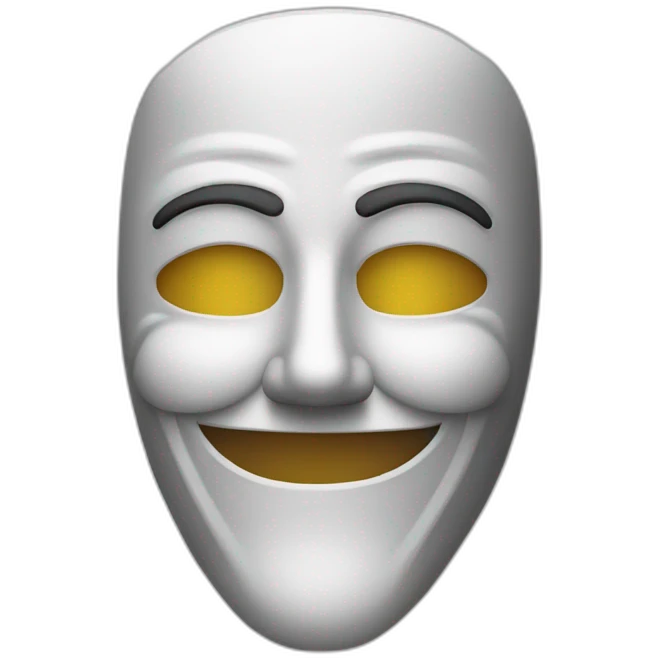 man in guy fawke mask sweating emoji