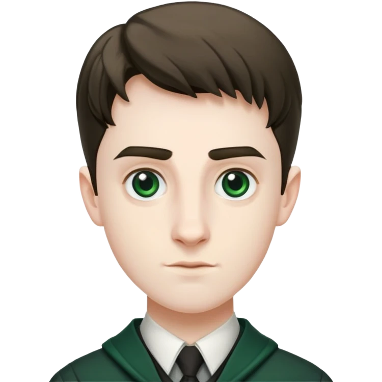 Theodore Nott in harry potter, wear hogwarts slytherin uniform emoji