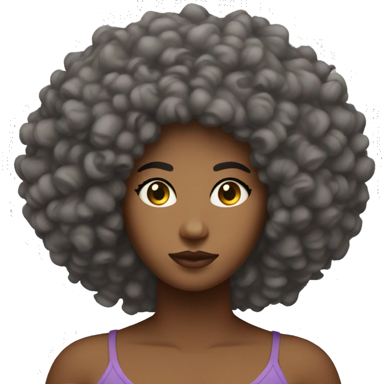 Full body curvy beauty full lower stomach pulled up Afro hair emoji