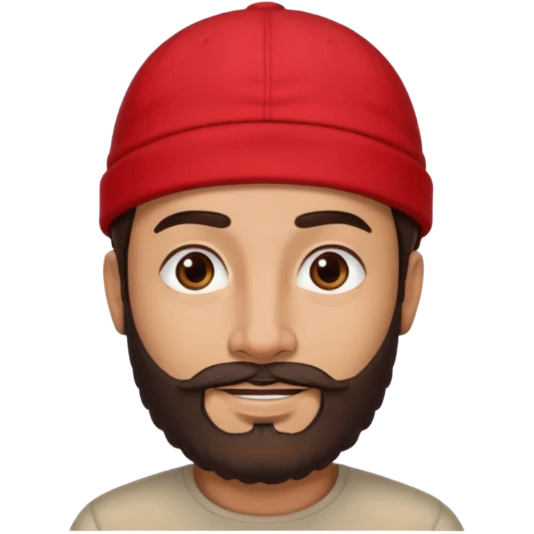 arab man with beard wearing a red cap and he handsome and with tan i want it only his face
with dark brown hair and beard emoji