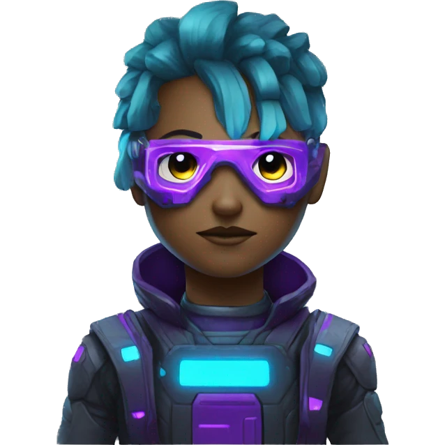 agent, laser eyes, cyberpunk, code, cyan and purple colors, only upper body portrait emoji
