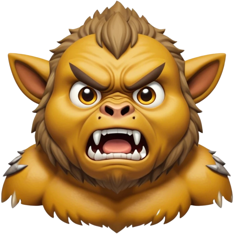 😰🪨 (Goron con cara de susto, sudando mientras ve un Lynel acercándose...) emoji