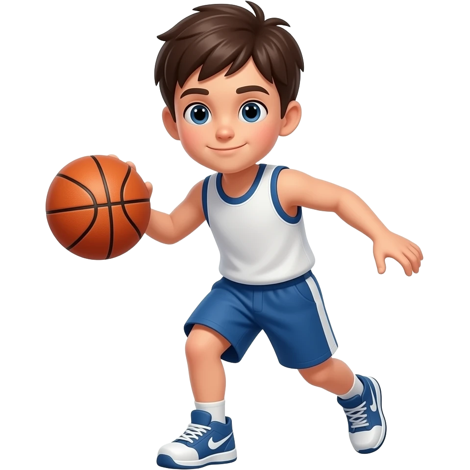 boy play with basket ball emoji