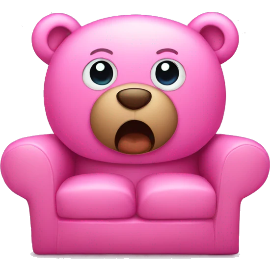 Pink teddy watching tv emoji