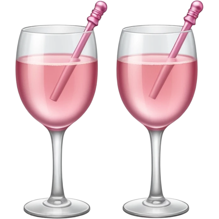 Dos Champagne rosa cruzadas con un listón de moño color rosa claro  emoji