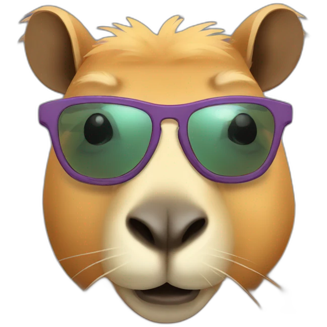 Capybara glasses sun emoji