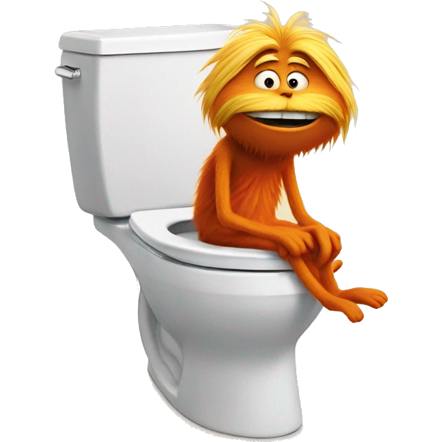 The lorax on the toilet emoji
