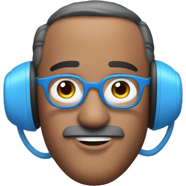Blue AirPods Max emoji