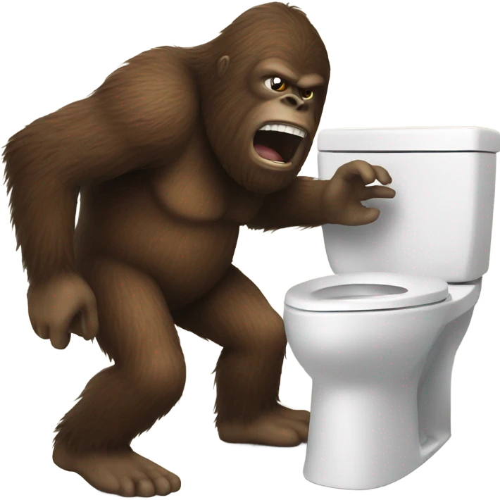 bigfoot on toilet emoji