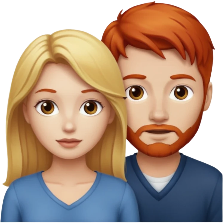 couple who are a blonde woman and redhead man emoji