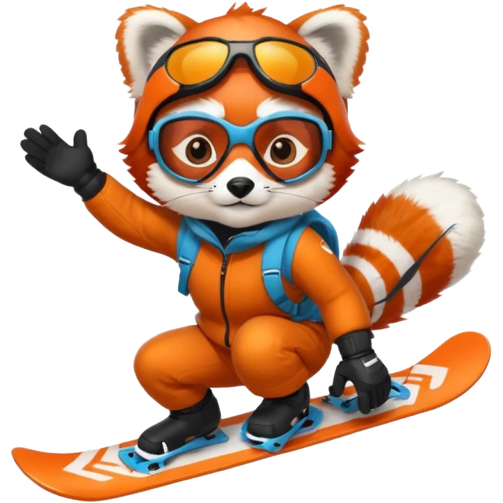 Snowboarder Red Panda emoji