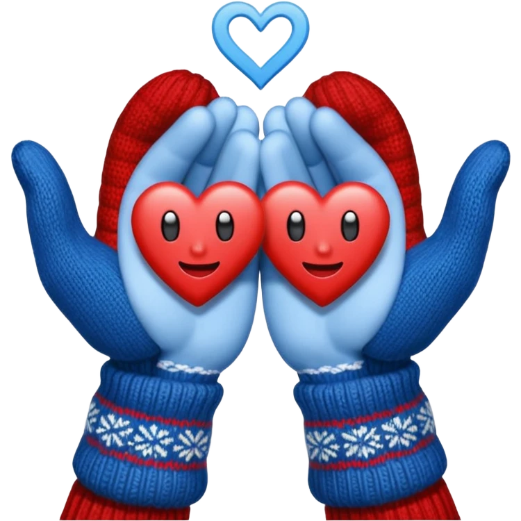 руки в варежках показывают любовь emoji
