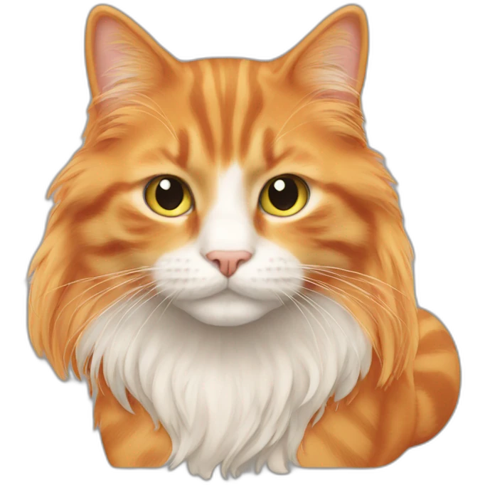 orange cat long hair emoji