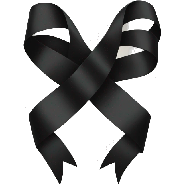 black ribbon emoji