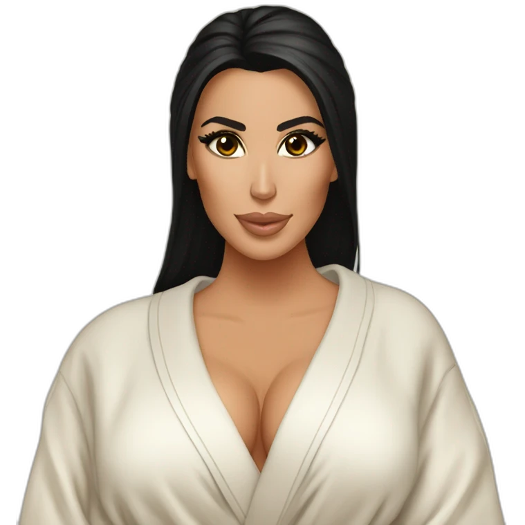 Kim kardashian in a bathrobe emoji