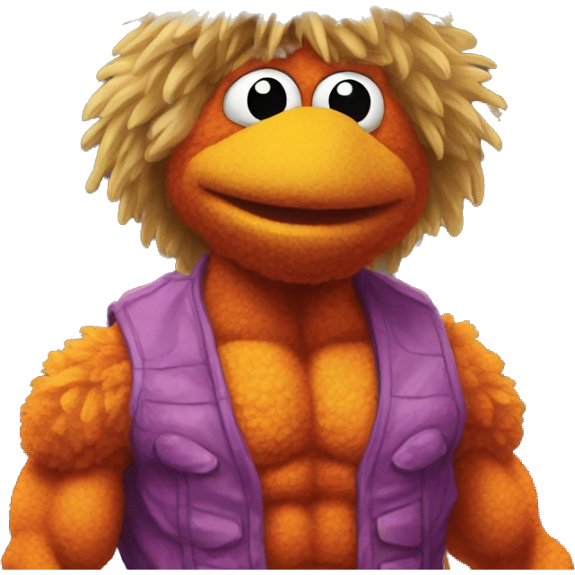 Attractive Detailed image of  fraggle rocks hot muscle trainer sunset colored emoji