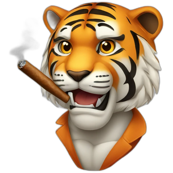 Tiger smoking a cigar emoji