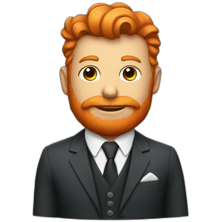 Ginger bird in a suit emoji