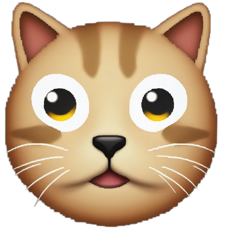 Cat's head, retro drawing, pixel drawing emoji