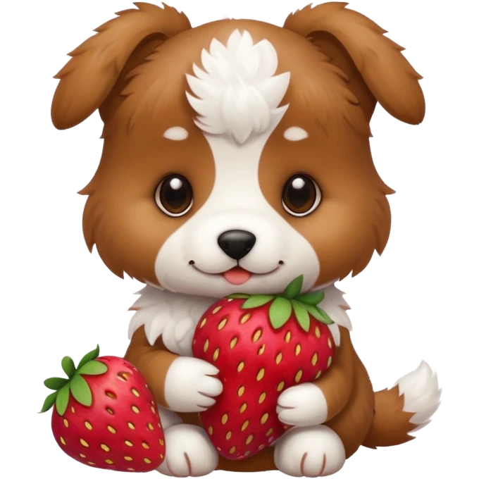 A puppy with strawberry  emoji