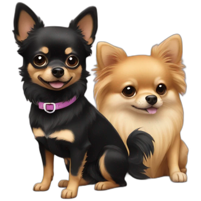 A chihuahua and Pomeranian black and tan dog emoji