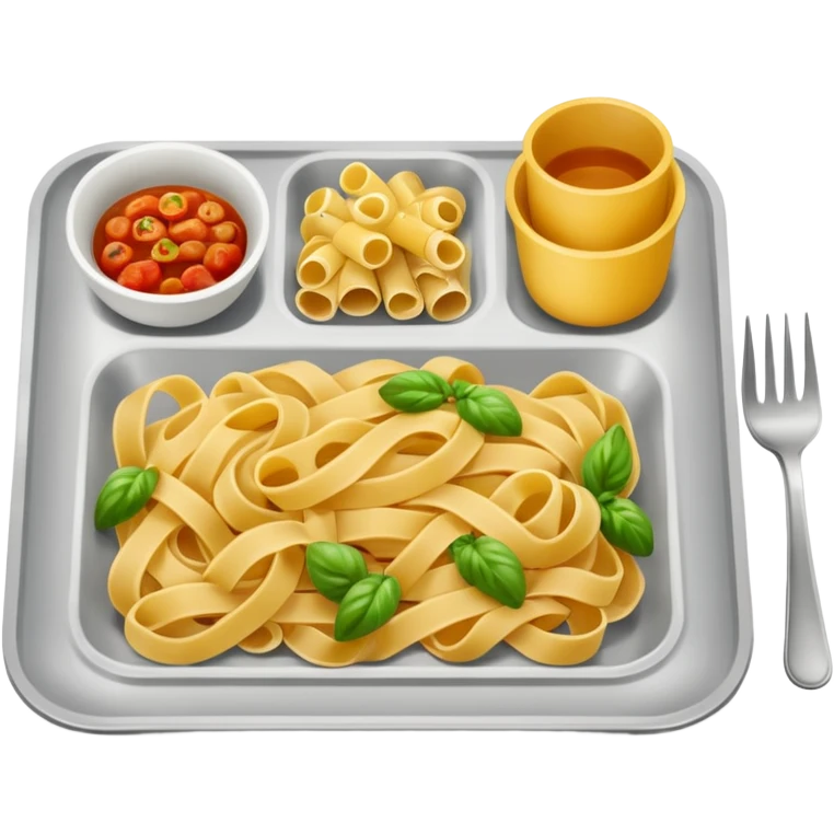 rectangle tray meal with  pasta emoji